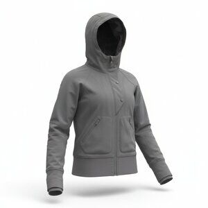 Lululemon Escapade Grey Full Zip Up Jacket Lightweight Fleece Lined Size 8 RARE!